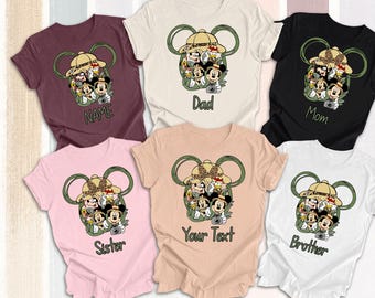 Chemises personnalisées Disney Animal Kingdom, chemises assorties famille Safari, t-shirt personnalisé Animal Kingdom, chemise Mickey Safari