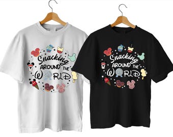 Disney Snacks Shirt, Snacking Around the World Shirt, Magic Kingdom Snacking Shirt, Epcot Shirt, Disney Vacation Tee, Family Disneyworld Tee