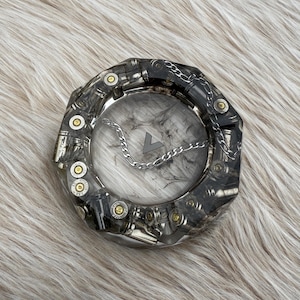 Bullet Ashtray Handmade Resin – Luxury Silver Chain Cigarette Tray – Unique Smokers Gift – Custom Initial Ashtray