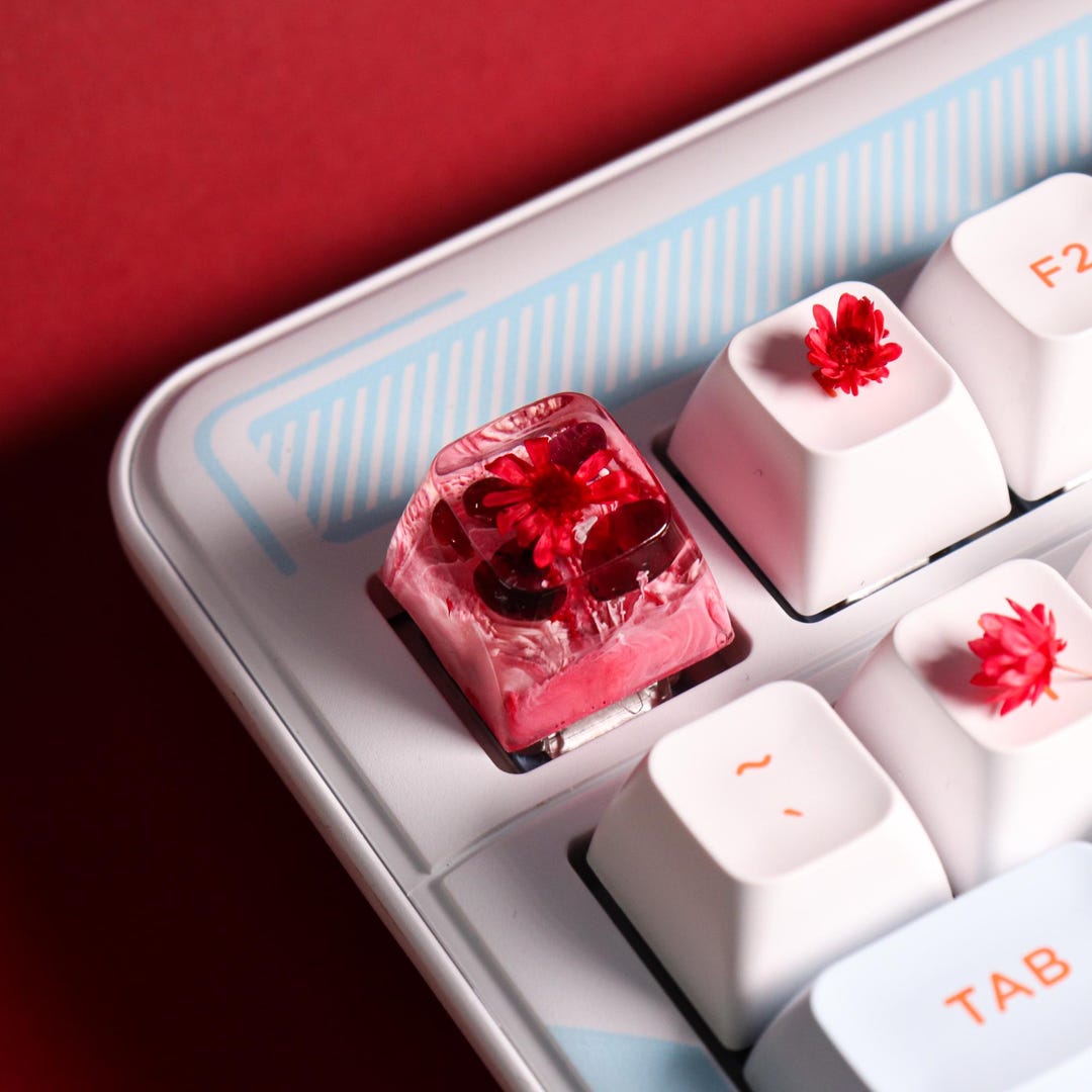 Artisan ESC 1U Keycap, Garnet Crystal Keycap, Resin Keycap With Real ...