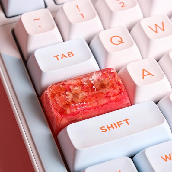 Resin Keycap Handmade Dried Plant