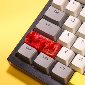 Artisan Shift Keycap 2.25U, Crystal And Flowers, Custom Resin Keycap, Handmade SA Profile, Cherry MX, Cute Gaming Gift, Anime Keycaps