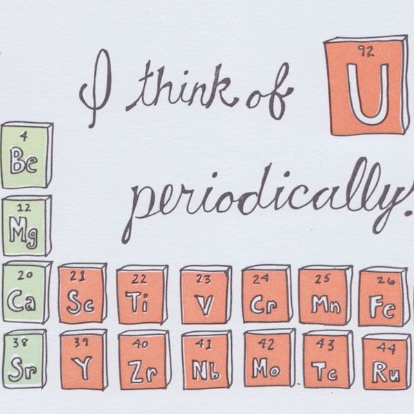 Periodic Table Greeting Card Science Valentine