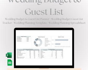 Hochzeitsbudget & Gästeliste | Hochzeitsbudget Tracker | Hochzeitsplanungsvorlage | Hochzeitsplanung