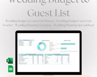 Hochzeitsbudget & Gästeliste | Hochzeitsbudget Tracker | Hochzeitsplanungsvorlage | Hochzeitsplanung