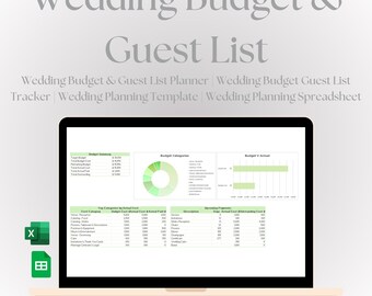 Hochzeitsbudget & Gästeliste | Hochzeitsbudget Tracker | Hochzeitsplanungsvorlage | Hochzeitsplanung
