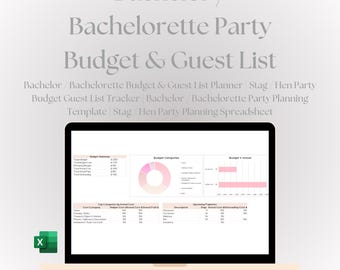 Bachelor/Bachelorette Budget & Gästelisten-Planer| Hirsch / Henne Budget, Gästeliste Tracker | Bachelor/Bachelorette Template|Hirsch/Henne Tabelle