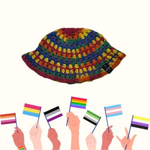 Handmade Crochet Pride Bucket Hat
