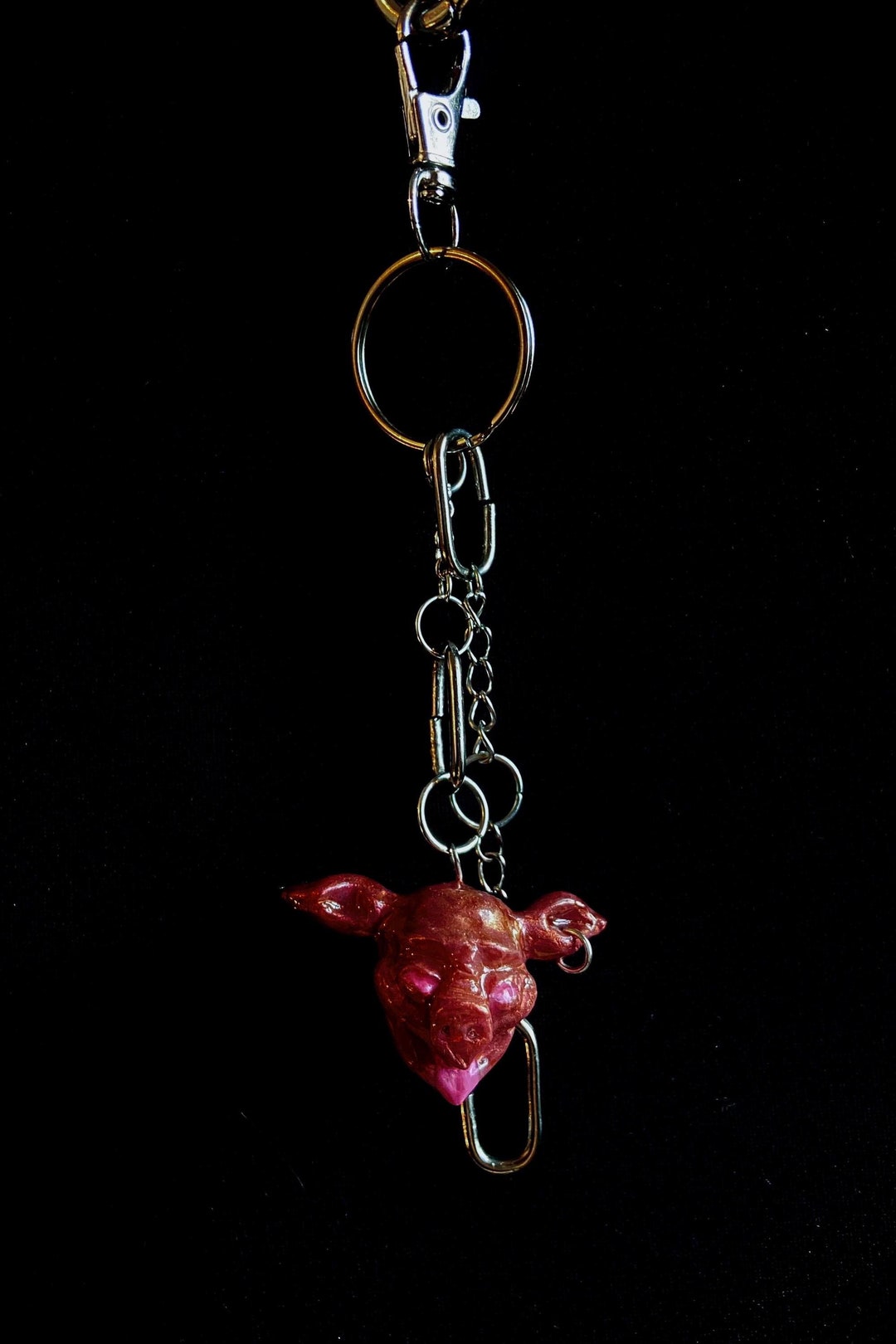 Artistic Pig Keychains – Hand-sculpted Polymer Clay, Dark & Whimsical ...