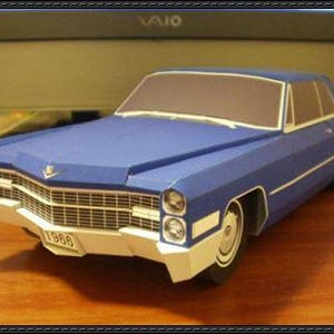 Cadillac Coupe de Ville year 1966 Papercraft Kit | 3D Printable PDF Model | DIY Cadillac Coupe de Ville| Instant Download Paper Template