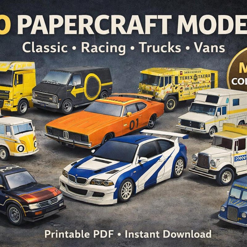 3d Papercraft Car Model - Etsy