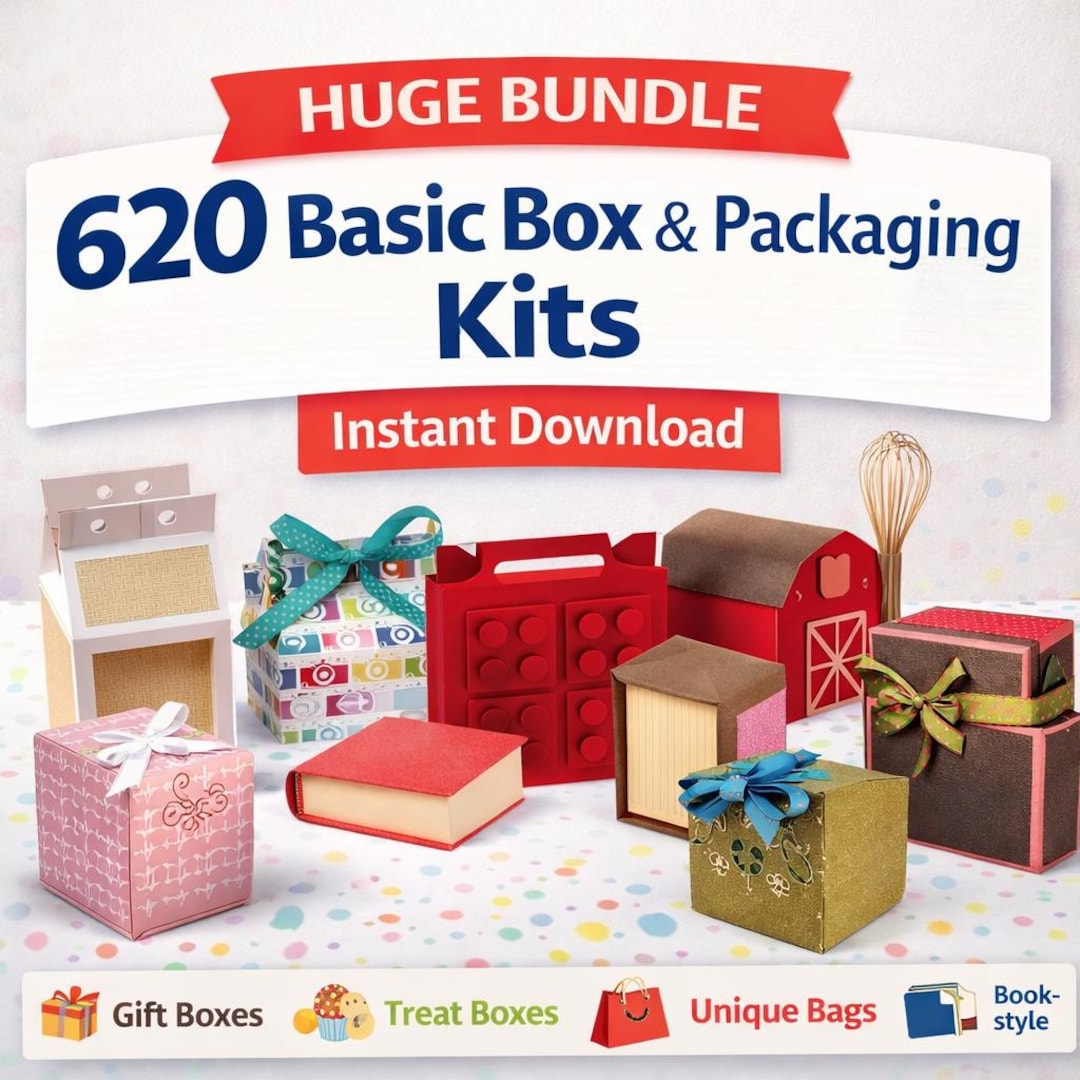 Basic Box 620 Basic Box and Packaging Kits Bundle | Digital SVG Templates | Gift ...