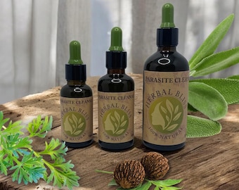 Biologische alsem, zwarte walnoot romp en kruidnagel Krachtige kruidentinctuur 30 ml, 50 ml, 100 ml