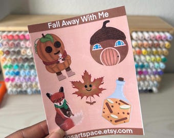 Happy Fall Sticker Sheet - wasserfester Vinyl Herbst Aufkleber für Planer & Journals