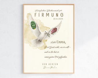 Firmung Geldgeschenk Taube personalisiert | Konfirmation Jugendweihe Geschenk | Firmling Patenkind | DIN A4/A5 PDF