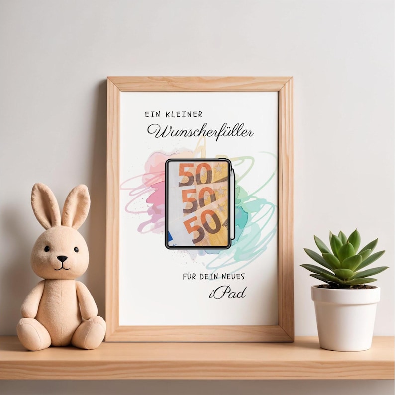 Geldgeschenk Tablet Gutschein iPad | Printable PDF Vorlage A4 A5 | Digital Download Geschenkidee Kreativität image 7