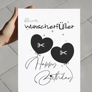 Wunscherfüller-Geburtstagsgeldgeschenk | DIY-Bilderrahmenbastelvorlage - Originelle Druckgeschenkidee | PDF DIN A4 A5 A3 Bild 2