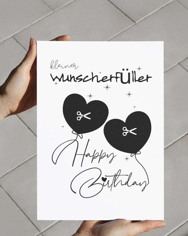 Wunscherfüller-Geburtstagsgeldgeschenk | DIY-Bilderrahmenbastelvorlage - Originelle Druckgeschenkidee | PDF DIN A4 A5 A3 Bild 2