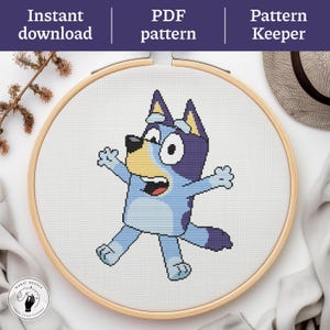 Bluey Cross Stitch Pattern for Beginners. Easy Cross Stitch Pattern. PDF Pattern Cross Stitch