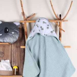 Toalla con capucha para bebé 100 % algodón, de género neutro, regalo para baby shower, toalla con capucha de muselina estampada