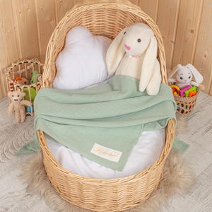 Personalized Cotton Muslin Blanket, 75x75 cm, Baby Muslin Squares, Burp Cloths, Muslin Swaddle, Custom Baby Shower Gift