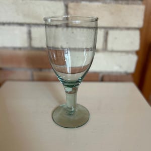 Hand Blown Green Goblet