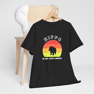 Grappig nijlpaard T-shirt, dier T-shirt, familie T-shirt, schattig dier T-shirt, grafisch T-shirt, cadeau dierentuinliefhebber, Wildlife shirt, safari themakleding