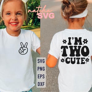 Två söta födelsedags-SVG, Groovy småbarnsflicka 2-årsdag (digital nedladdning) bild 3
