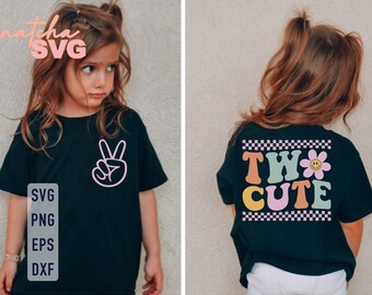 Groovy Two Birthday Girl SVG, Toddler Shirt (Digital Files