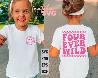 Four Ever Wild Birthday (svg, png, eps, dxf) (digitale download)