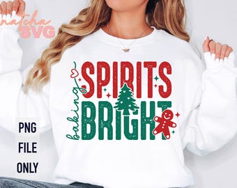 Baking Spirits Bright Christmas PNG: Holiday Baking Design (Digital Download)