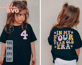 Vierjarig feestvarken SVG: shirtontwerp 4e verjaardag (digitale download)