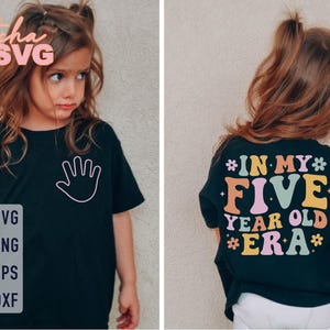Femte födelsedagsflicka SVG: "I min femåring" Design (digital nedladdning