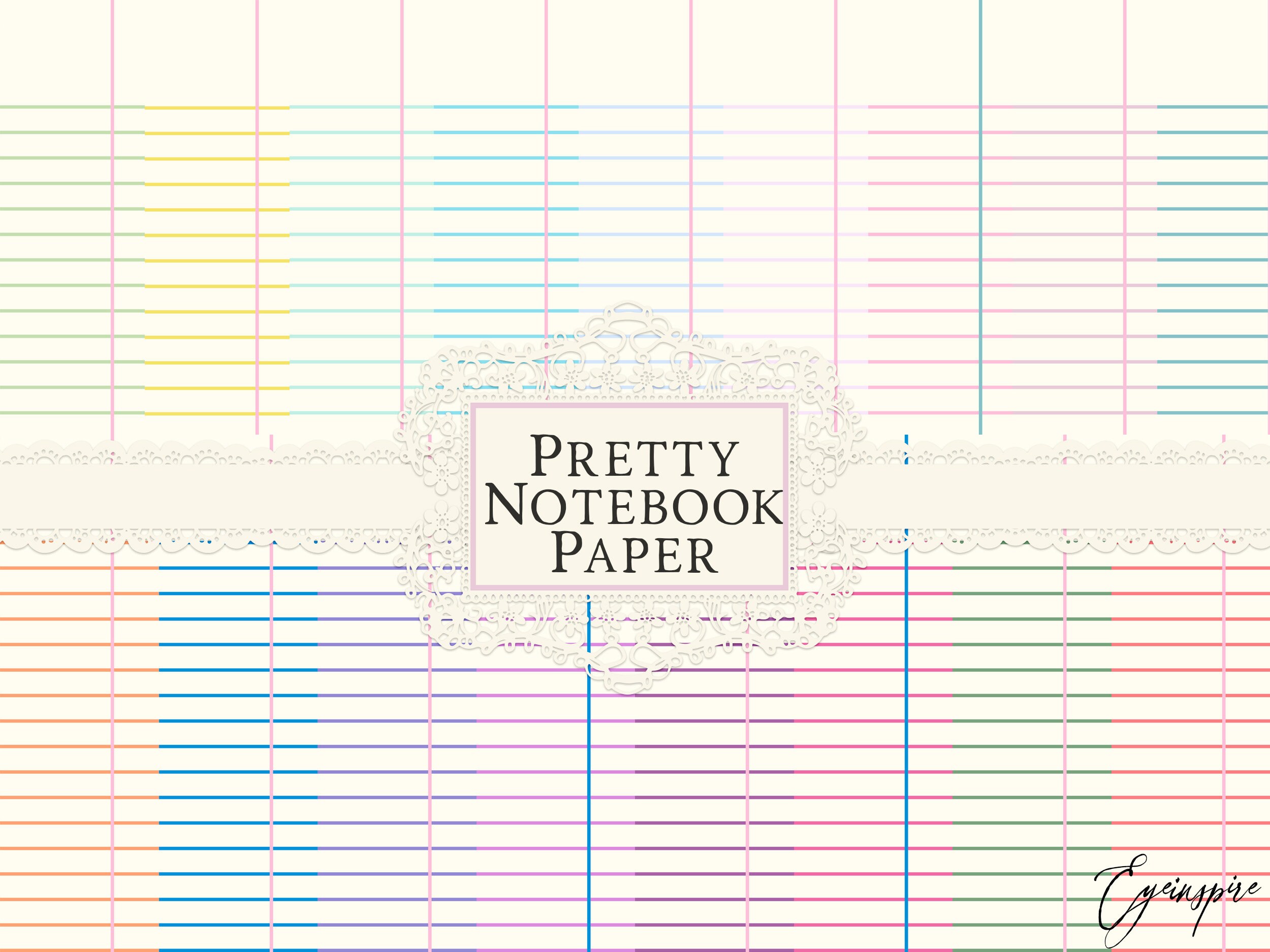 Colorful Notebook Paper: 70 Digital Scrapbook Designs (JPG) - Etsy