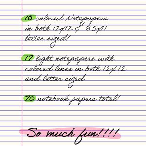 Colorful Notebook Paper: 70 Digital Scrapbook Designs (JPG) - Etsy