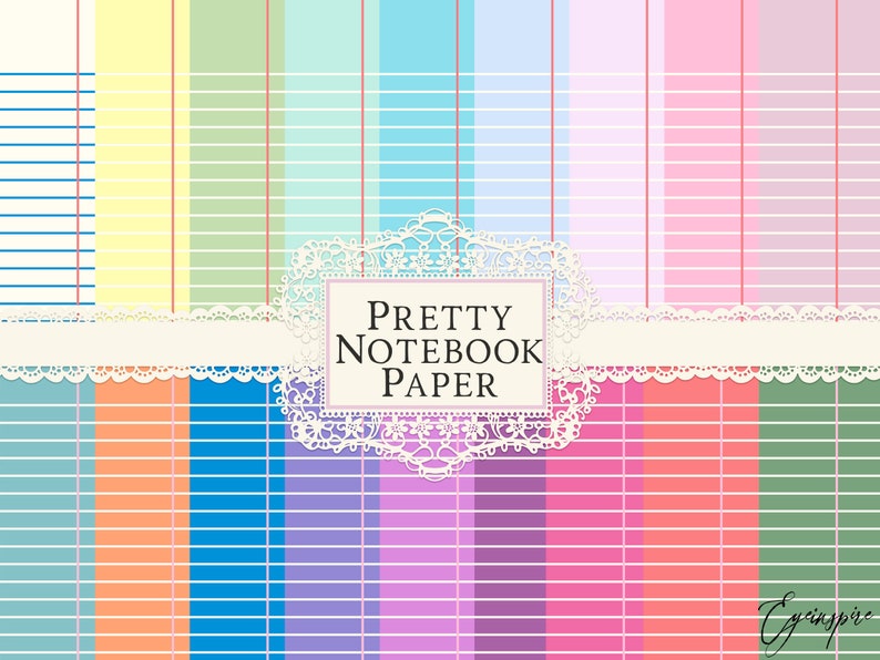 Colorful Notebook Paper: 70 Digital Scrapbook Designs (JPG) - Etsy