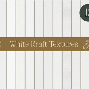 Texturas de papel kraft blanco / 12 fondos de papel digital / Texturas de alta resolución para álbumes de recortes y artículos de papelería / 12 x 12 pulgadas, 300 DPI