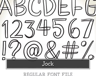 JOCK Font – Whimsical Hand-Drawn Display – otf + ttf – Playful Quirky Letters for Logos, Posters, DIY Crafts, Scrapbooking & Procreate