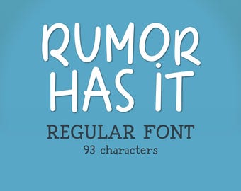 RUMOR HAS IT Font – otf + ttf – Casual Handwritten Display Alphabet – Logos, Posters, Crafts, Scrapbook, Invitations & Creative Projects