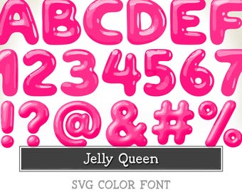 JELLY QUEEN Font – Glossy Bubble Jelly Letters – Playful Inflated Alphabet for Party Invitations, Kids Crafts, Scrapbooking & Procreate