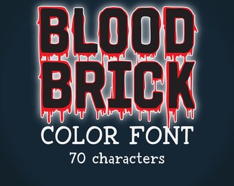 BLOODBRICK – Dripping Blood Horror Font – OTF TTF – Spooky Display Alphabet for Halloween Posters, Logos, Party Invitations & Dark Designs
