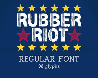 RUBBER RIOT – Tire Tread Alphabet Font – otf + ttf – Grunge Street Style for Logos, Posters, Apparel & DIY Projects