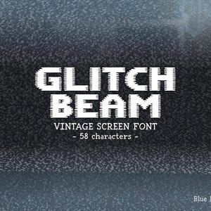 GLITCH BEAM glitch typography retro digital font distorted text effect VHS aesthetic font digital font retro aesthetic cyberpunk style