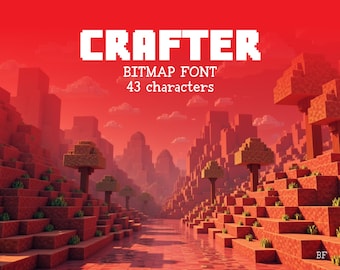 CRAFTER Pixel Alphabet Blocky Bitmap Font Retro Digital Typeface DIY Craft Lettering for Posters Signs & Creative Projects