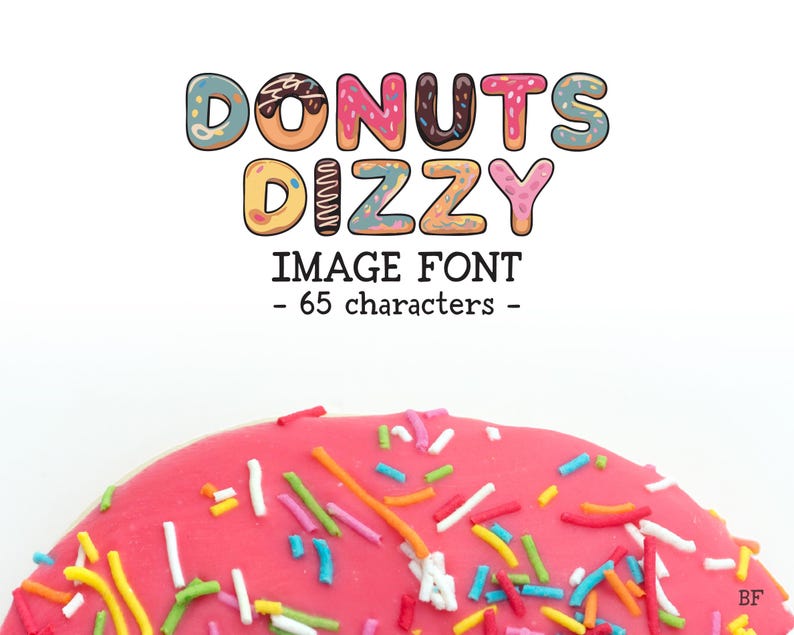 DONUTS DIZZY - Candy Font Colorful Script Party Letters Frosted ...