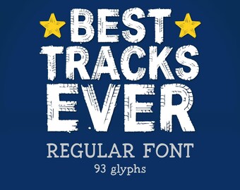 Best Tracks Ever Font – Legendary Tire Tread Alphabet – OTF + TTF – Ultimate Grunge Style for Logos, Posters, Apparel & DIY Projects
