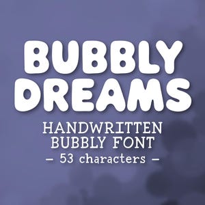 BUBBLY DREAMS - Bubble-Buchstabenschrift, verspielte abgerundete Schrift, süße, fette Schrift, weiche Cartoon-Schrift, lustige Display-Schrift für fröhliche Designs