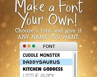 Personalized Font Name – Rename Any Font Custom Gift for Kids, Moms, Dads & Crafters – Birthday Christmas Present – OTF + TTF