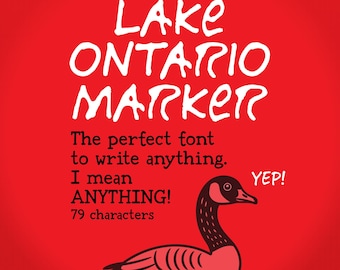 LAKE ONTARIO MARKER – Handwritten otf + ttf Font for Political Satire, Protest Art, Campaign Parody, Signs, Stickers & Posters