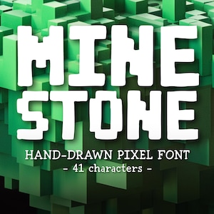 MINESTONE OTF Schriftart Block Bold Handgezeichnete Schriftart Schwarze Blockbuchstaben Schwere Display Schriftart für Canva Cricut Procreate Spielstil Schriftart Alphabet